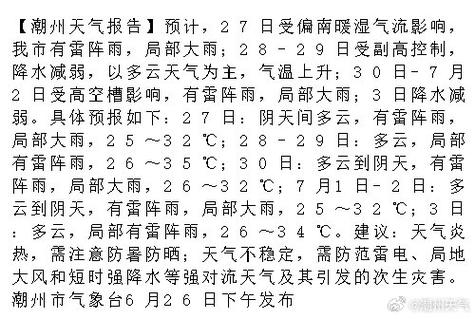 潮州市天气预报一周（潮州市天气预报一周7天）-第6张图片-文史
