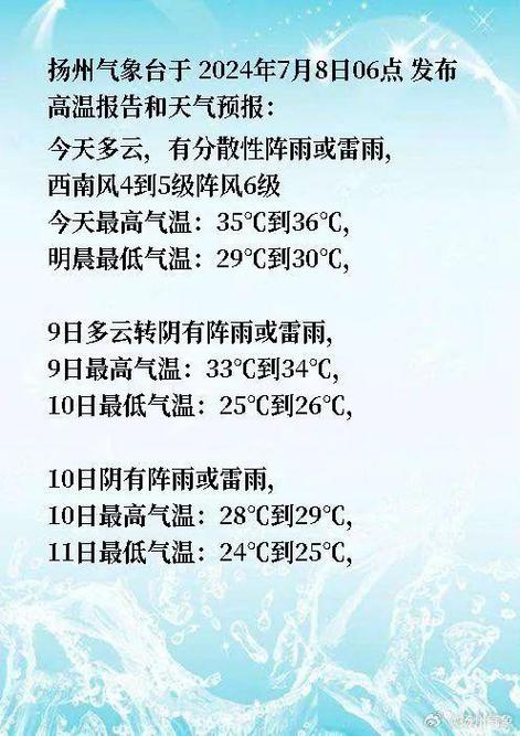 扬州天气预报最新,扬州天气预报最新消息-第2张图片-文史 扬州天气预报最新,扬州天气预报最新消息-第2张图片-文史
