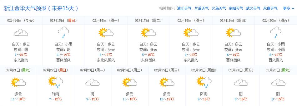 金华的天气预报明天（金华天气预报明天24小时查询9）