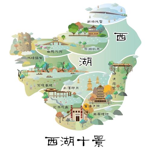 杭州西湖前十景点简图,杭州西湖前十景区图片-第1张图片-文史 杭州西湖前十景点简图,杭州西湖前十景区图片-第1张图片-文史