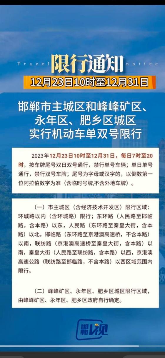 邯郸限号限行区域图最新,邯郸限号限行区域图最新版