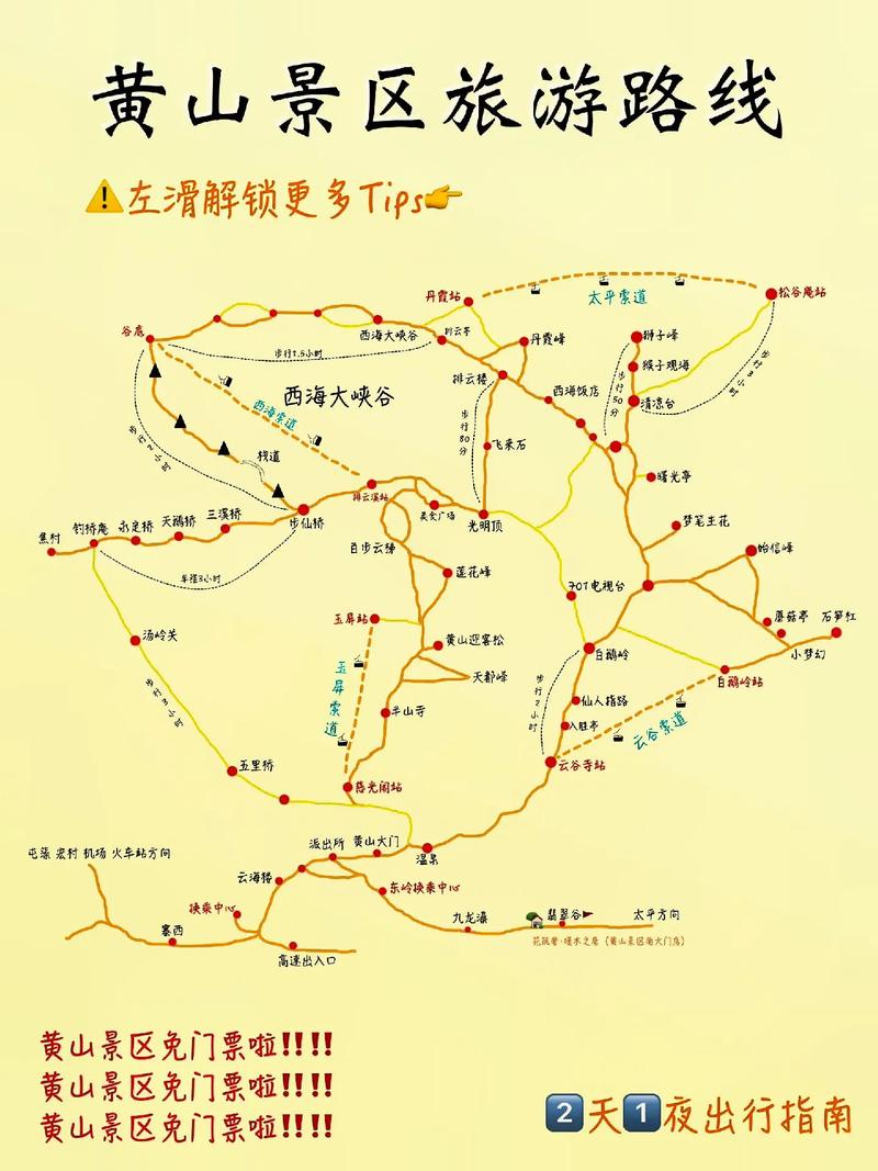 黄山旅游地图高清大图,黄山旅游地图景点地图高清